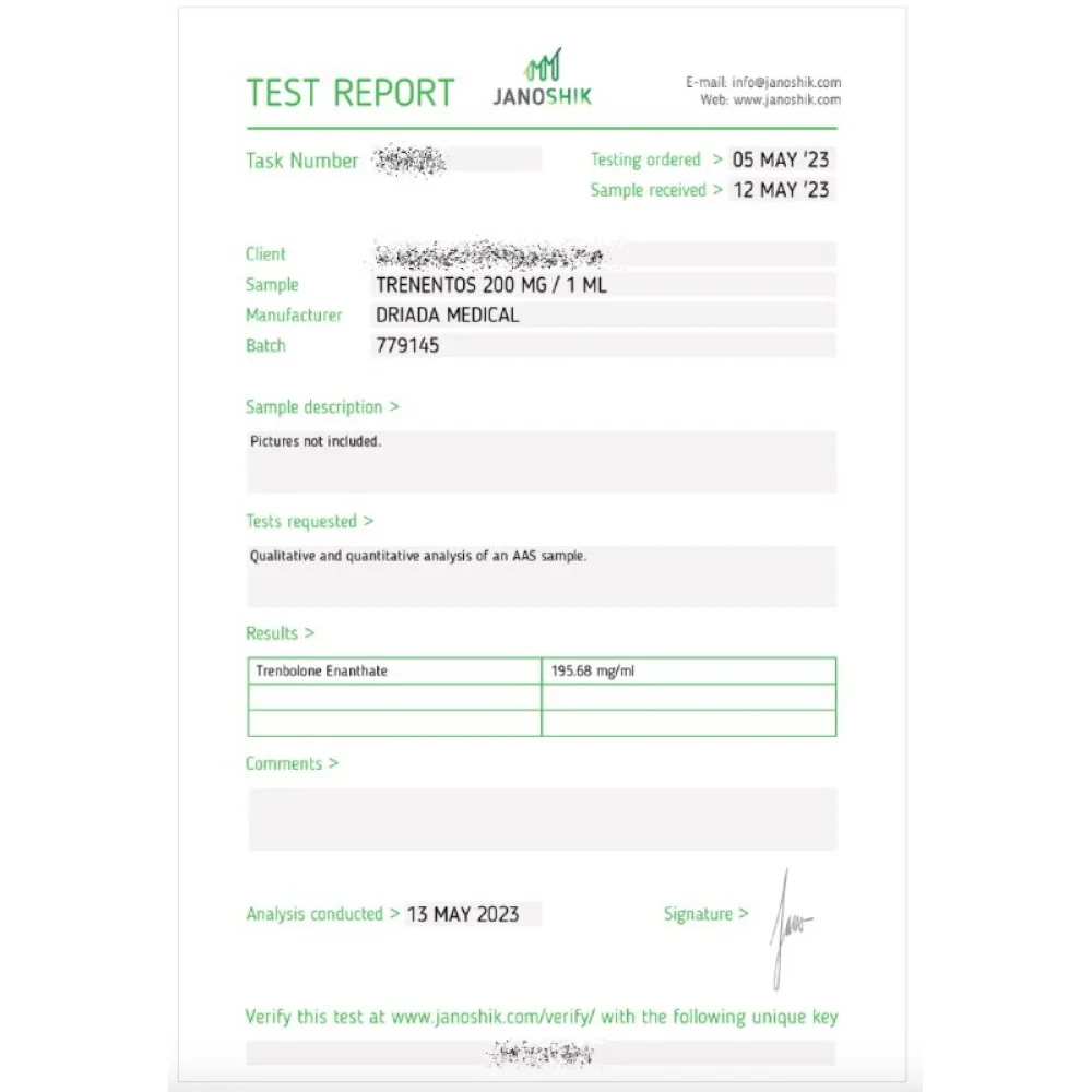 Trenbolone enanthate driada test